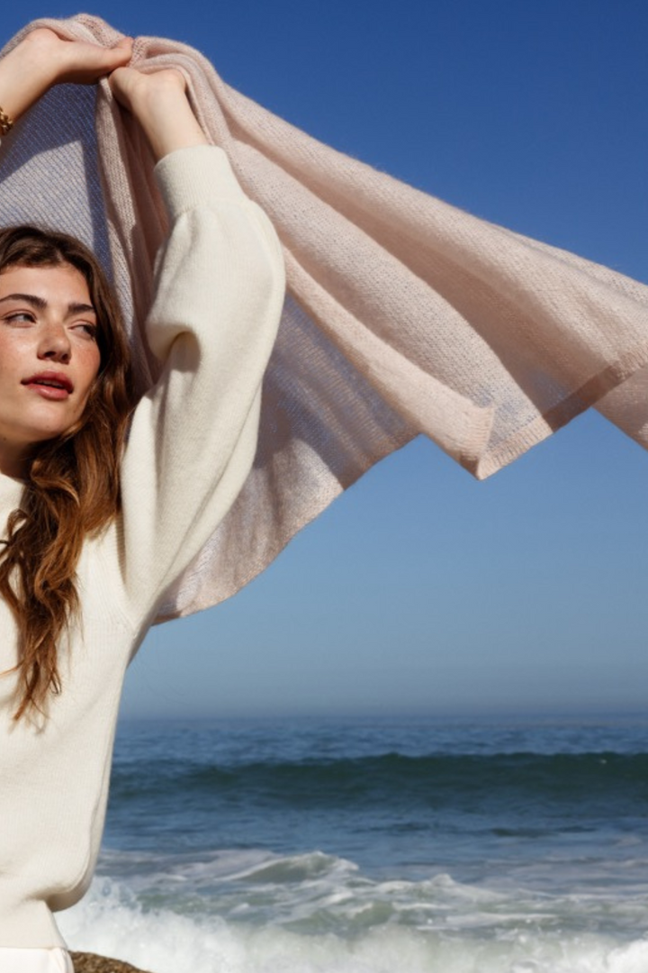 Dames sjaal mohair | Helene Desert glow