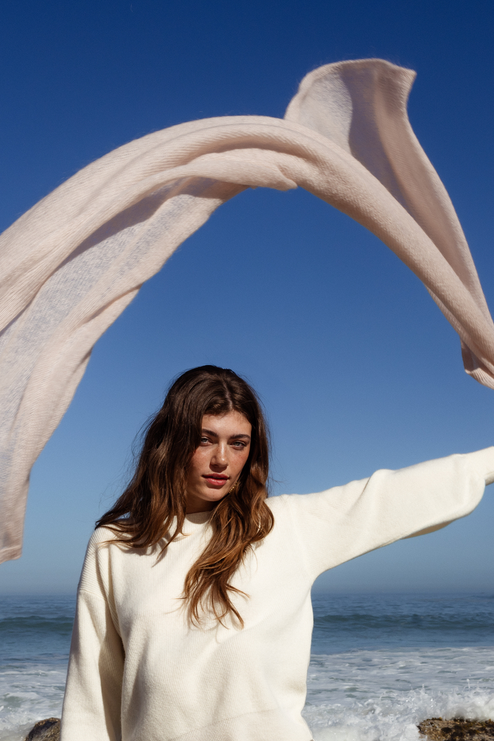 Dames sjaal mohair | Helene Desert glow