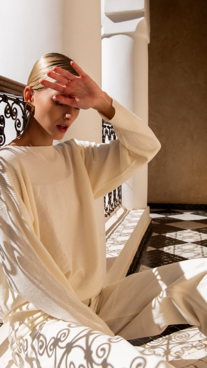 Louise pull boat neck milk cashmere
