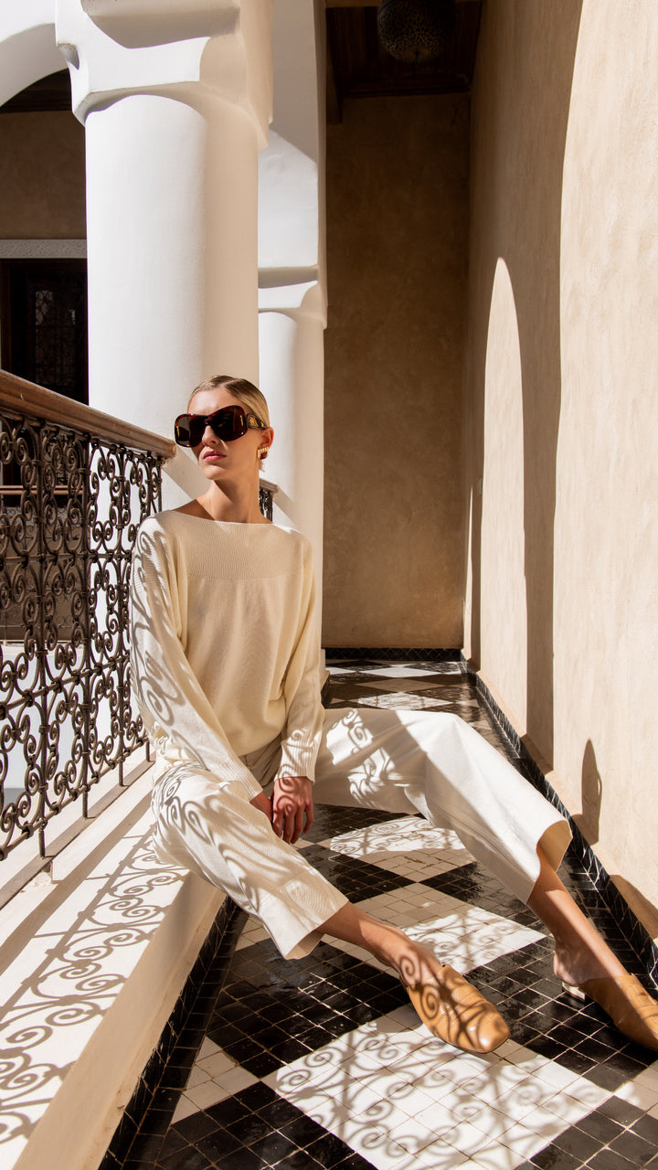 Louise pull boat neck milk cashmere