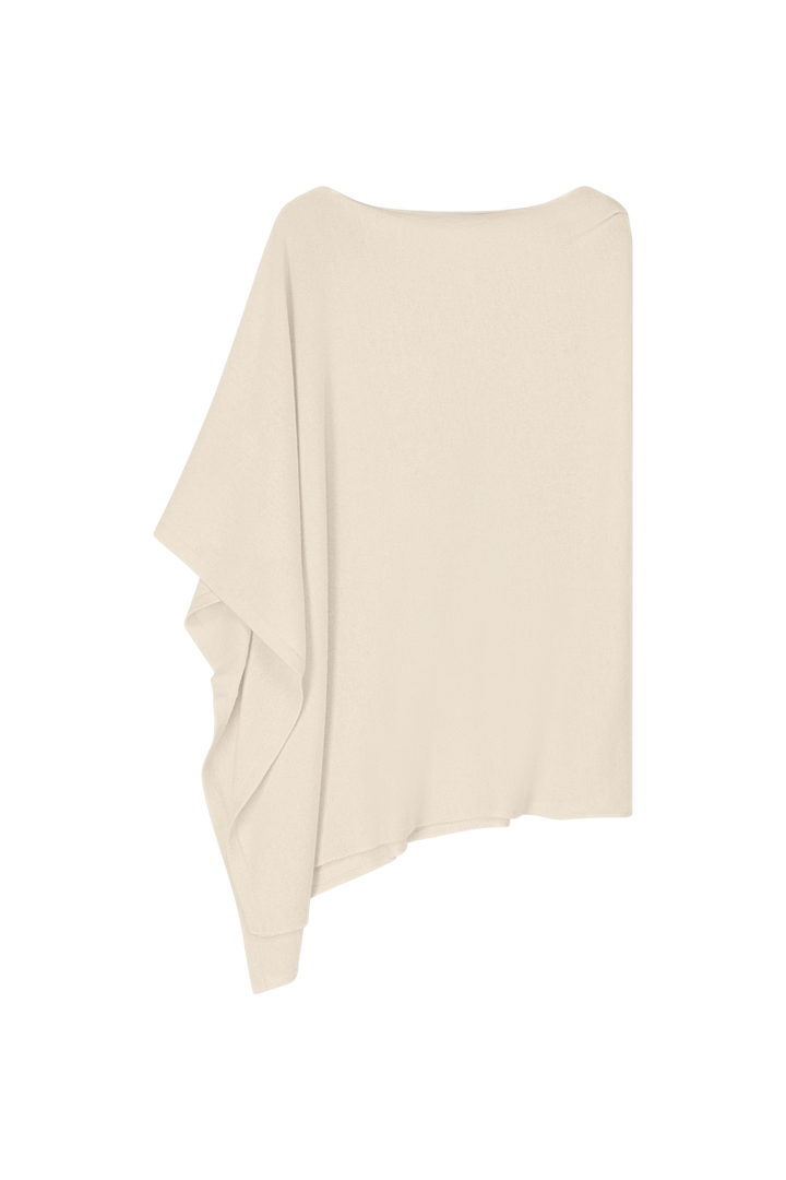 Dames asymmetric knit cape cashmere milk| Aline