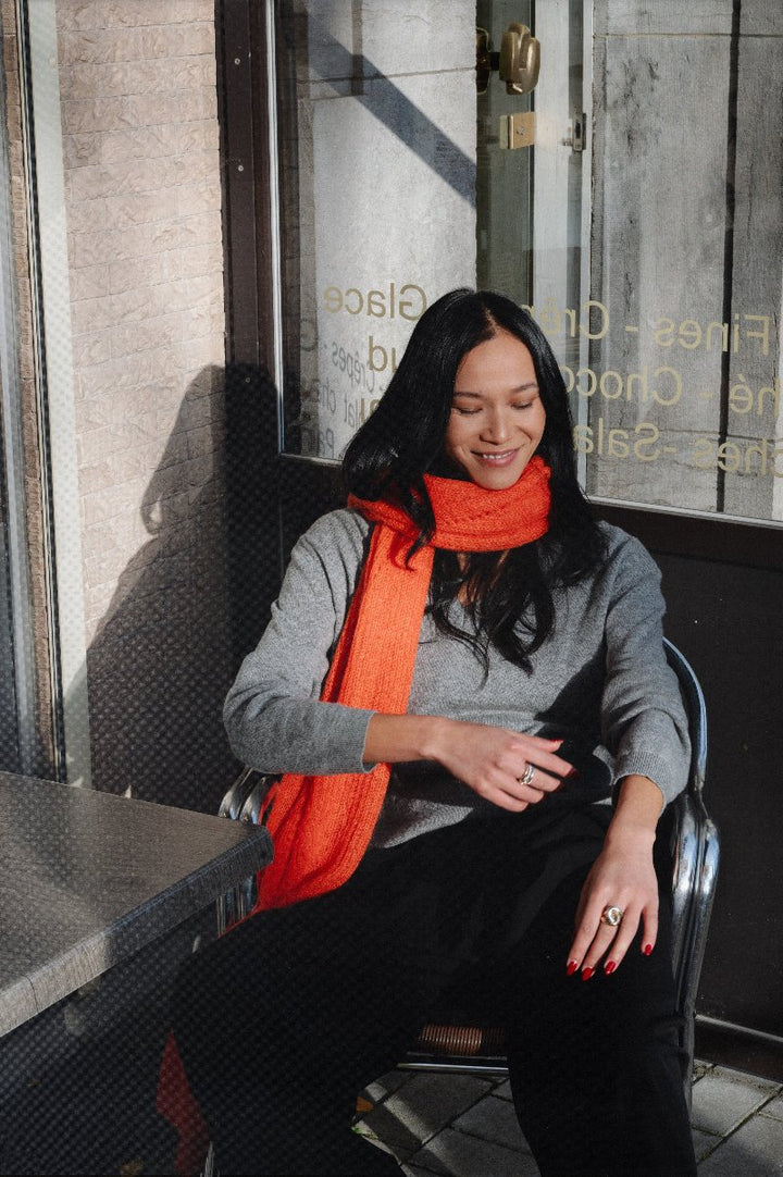 Dames sjaal mohair | Jille Orange