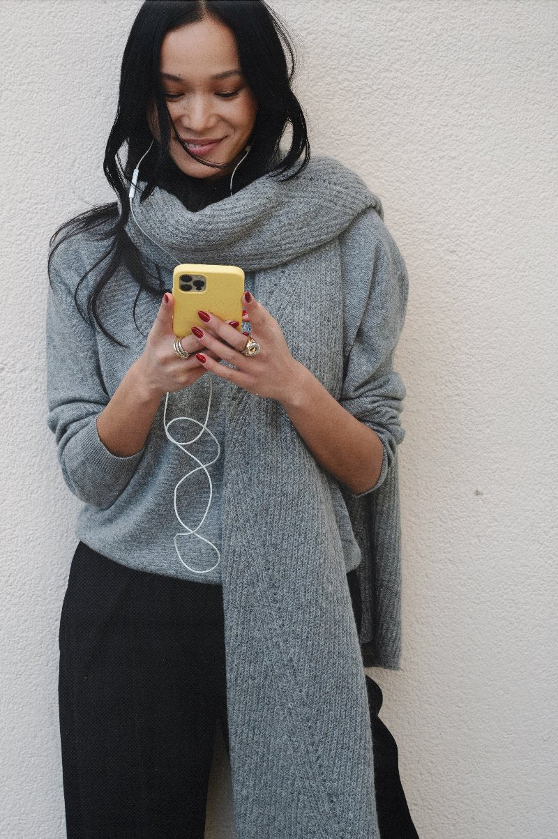Dames sjaal mohiar grijs | Jille Grey cloud