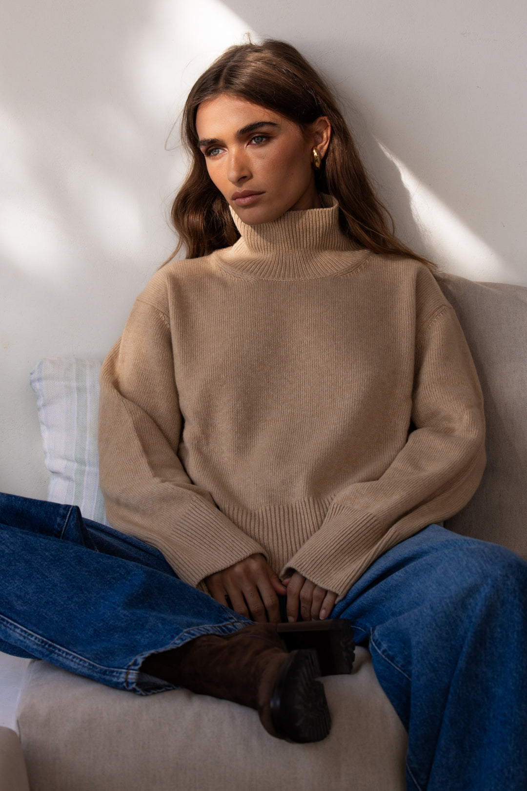 Dames Pull cashmere Renee sand