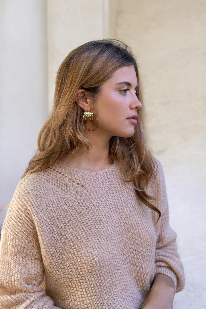 Beige Dames pull mohair | Colette Cafe Latte