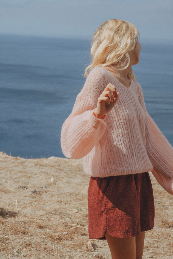 Roze Dames pull mohair | Delphine Cloud Pink