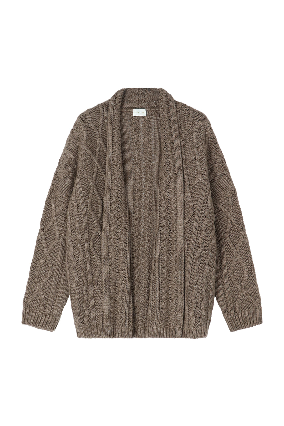 Dames Vest met kabelmotief in cashmere taupe  | Alix