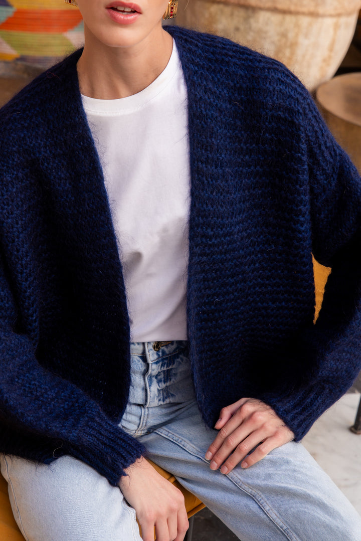Dames sjaal mohair Laurence night blue