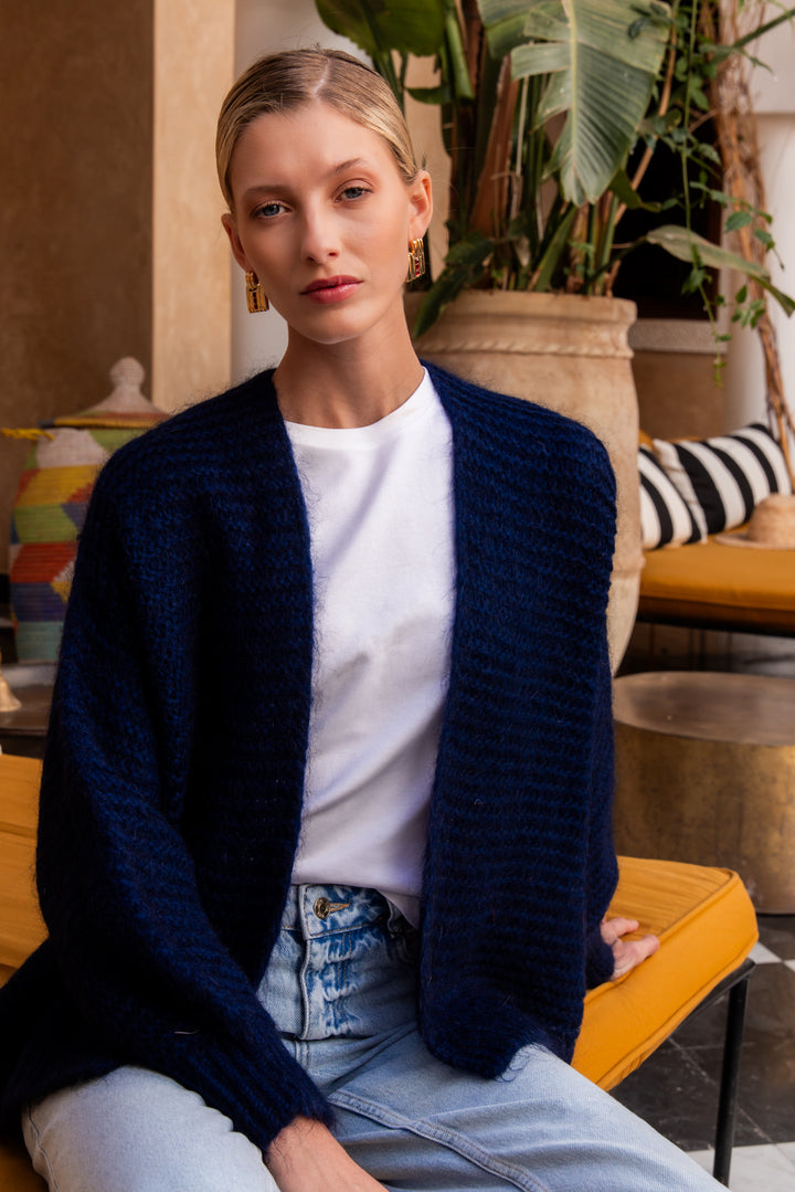 Isabelle Vest blue mohair