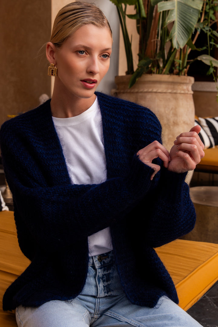Isabelle Vest blue mohair