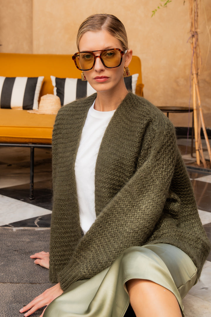 Isabelle Vest khaki mohair