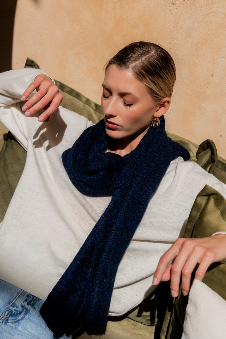 Dames sjaal mohair Laurence night blue