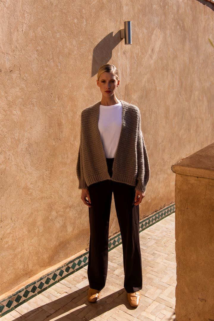 Isabelle Vest taupe mohair