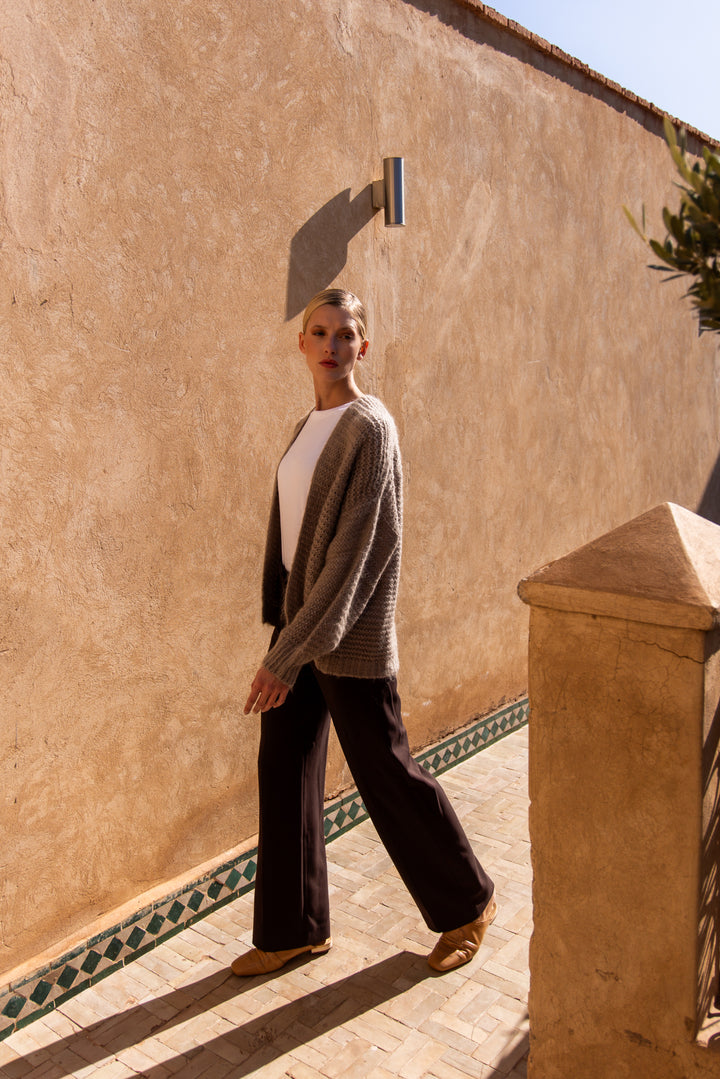Isabelle Vest taupe mohair
