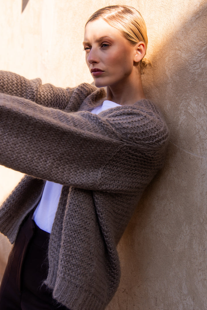 Isabelle Vest taupe mohair