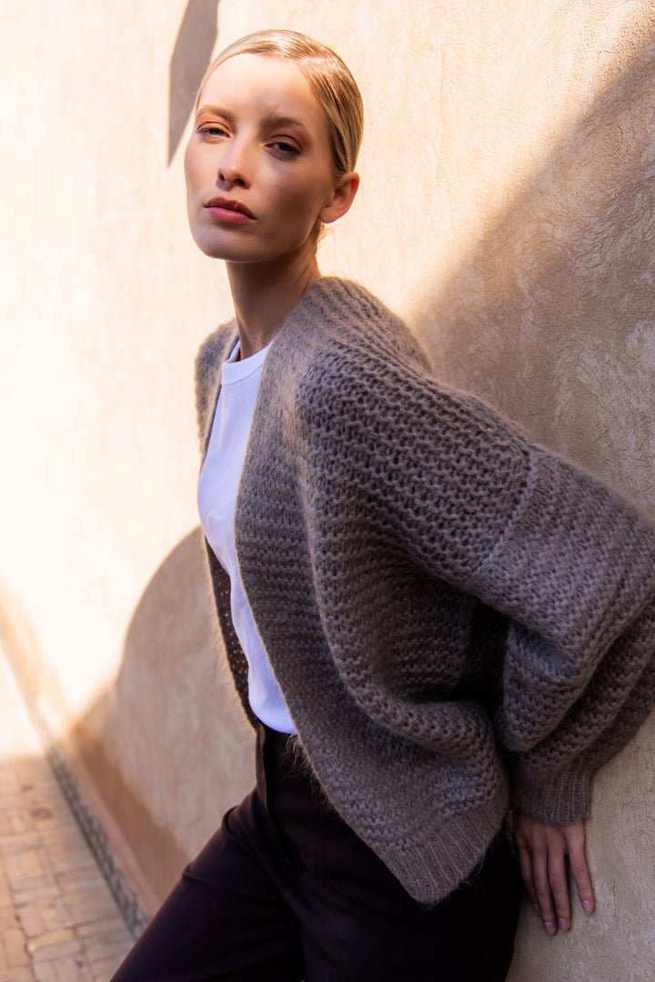 Isabelle Vest taupe mohair