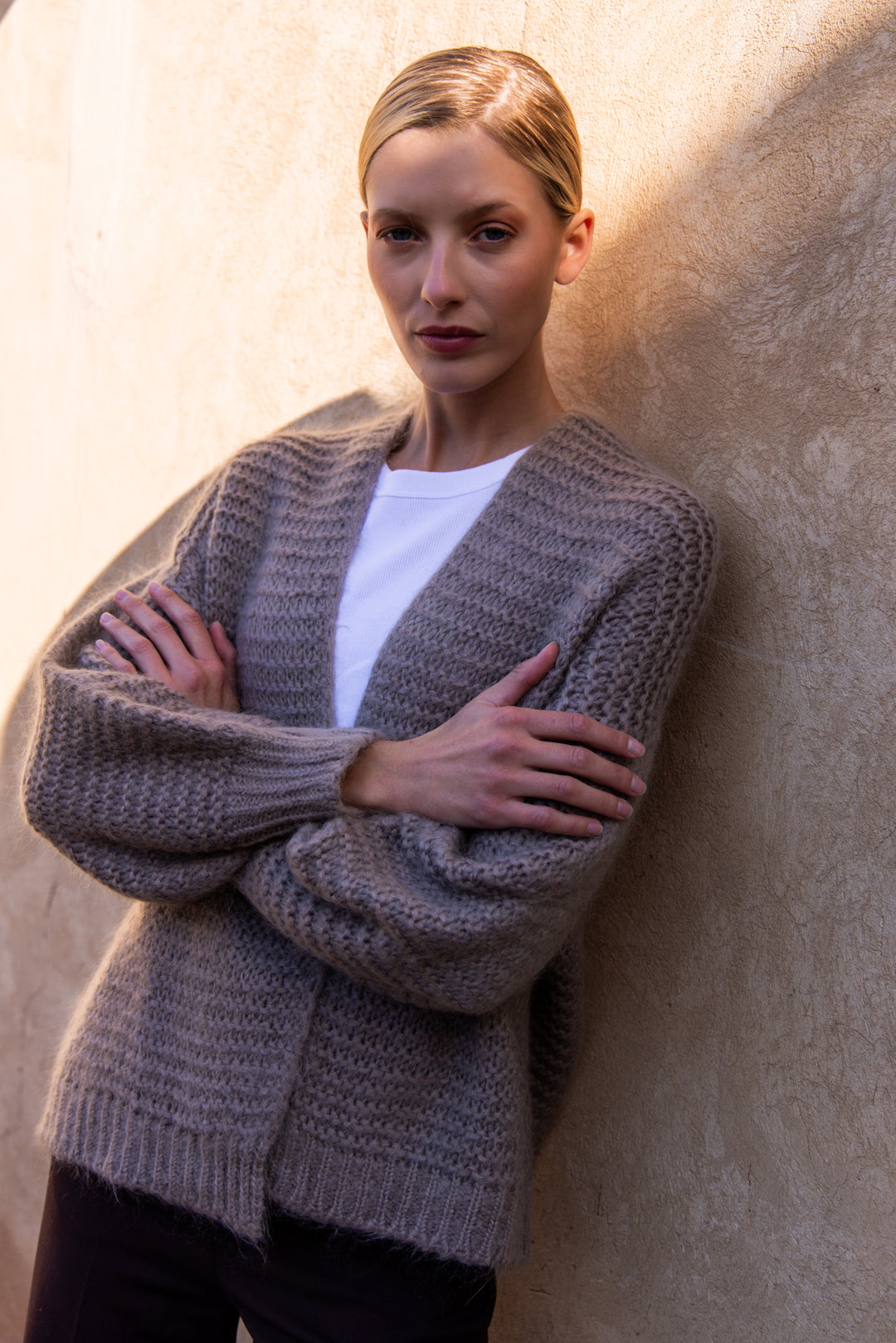 Isabelle Vest taupe mohair