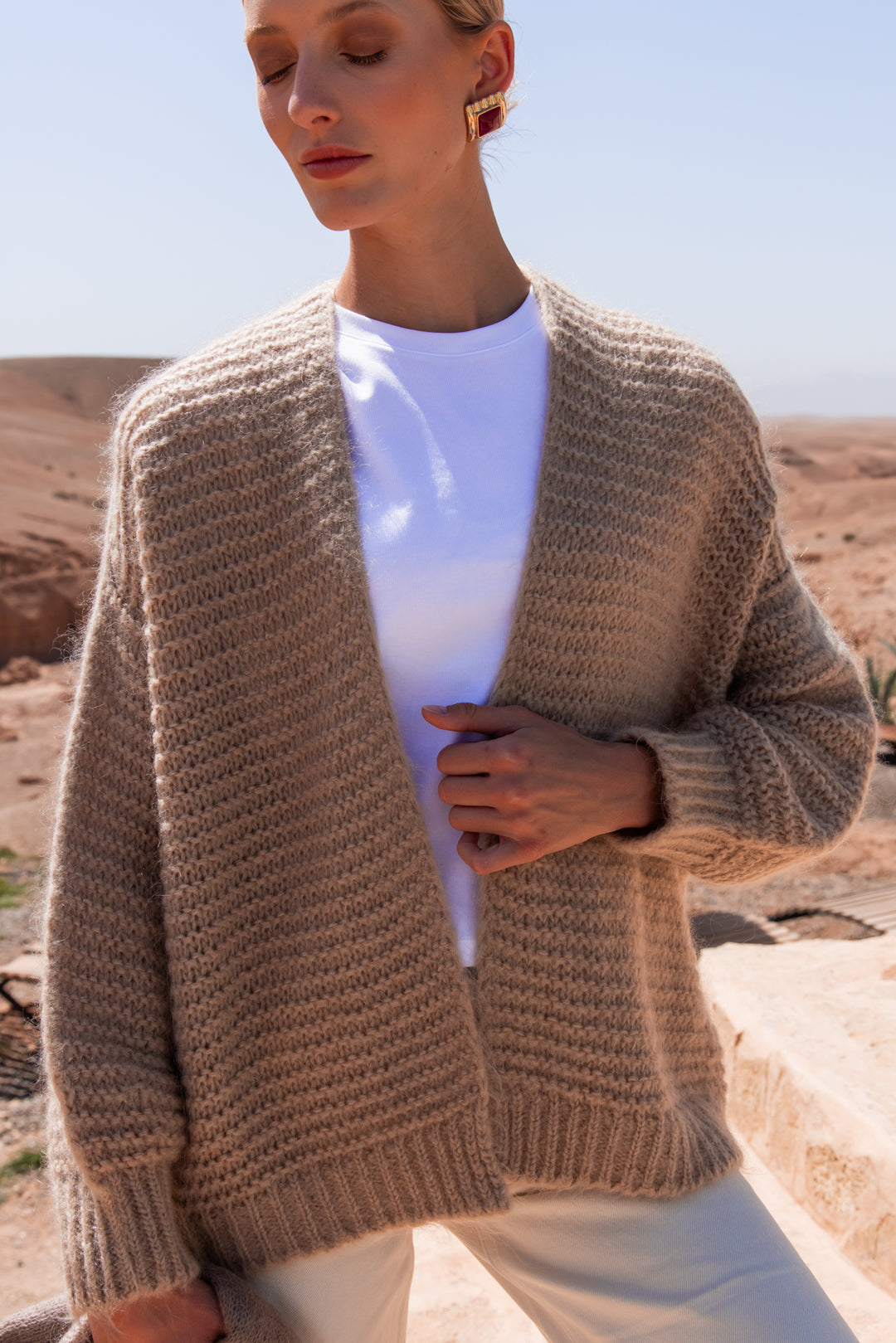 Isabelle Vest sand mohair