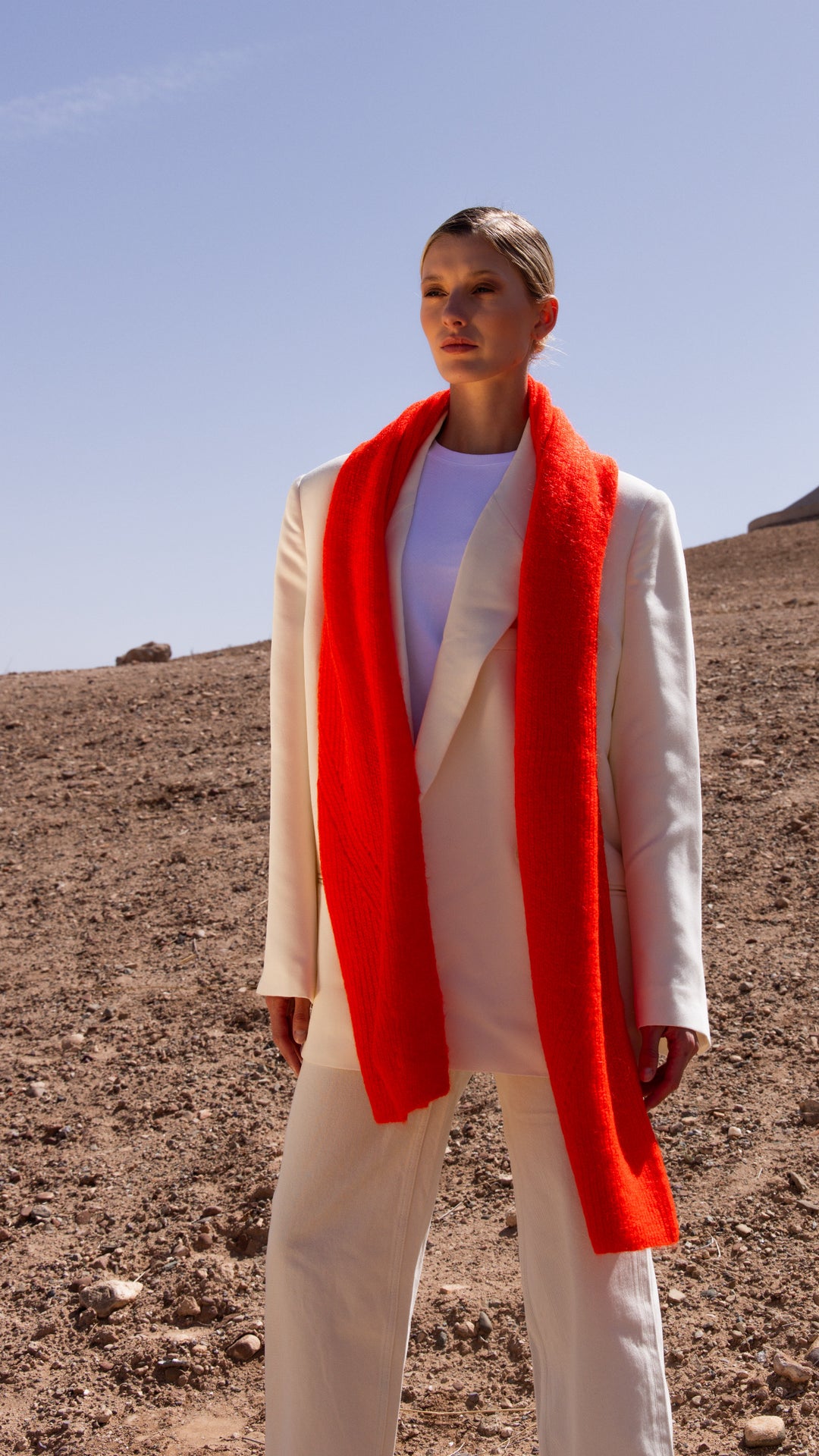Dames sjaal mohair rood | Jille Red velvet
