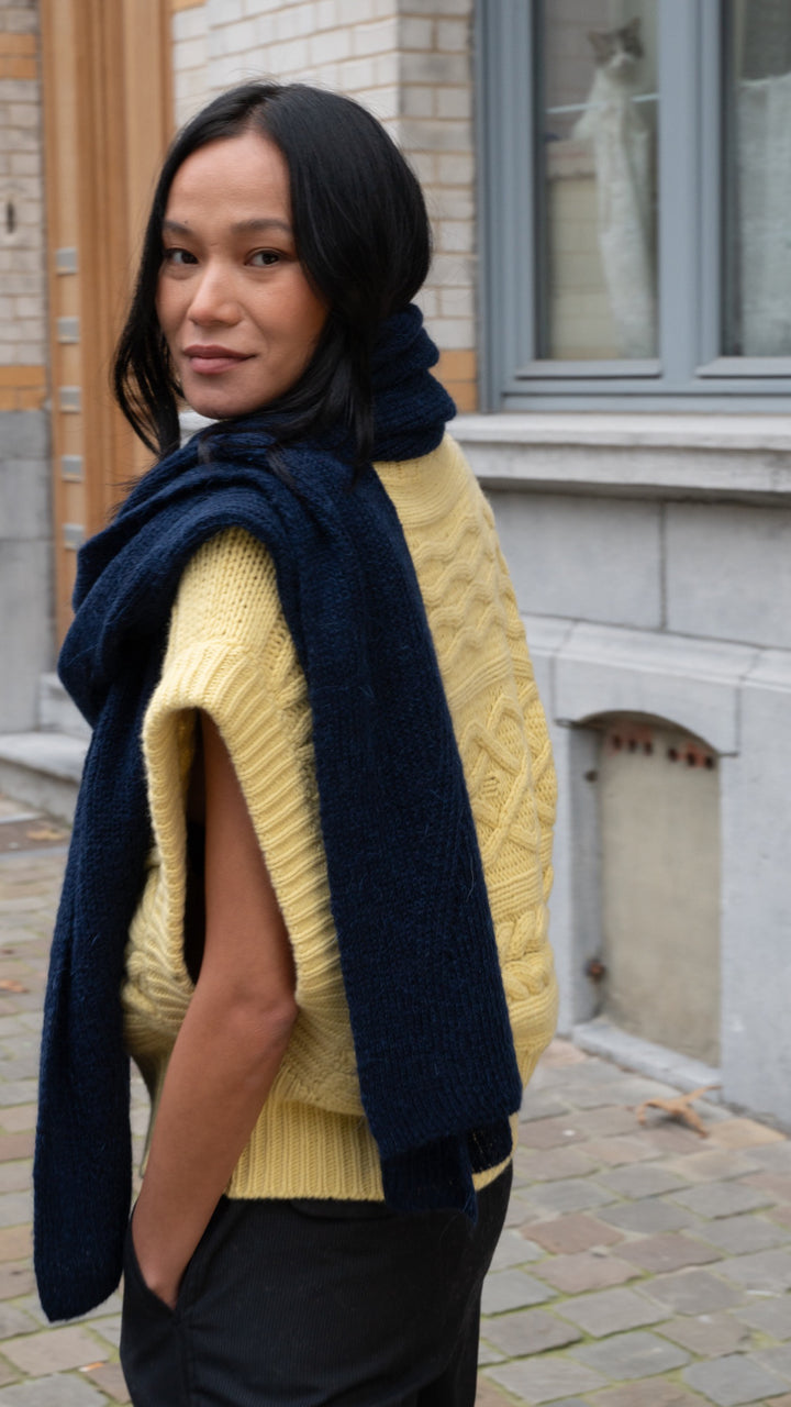 Dames sjaal mohair Laurence night blue