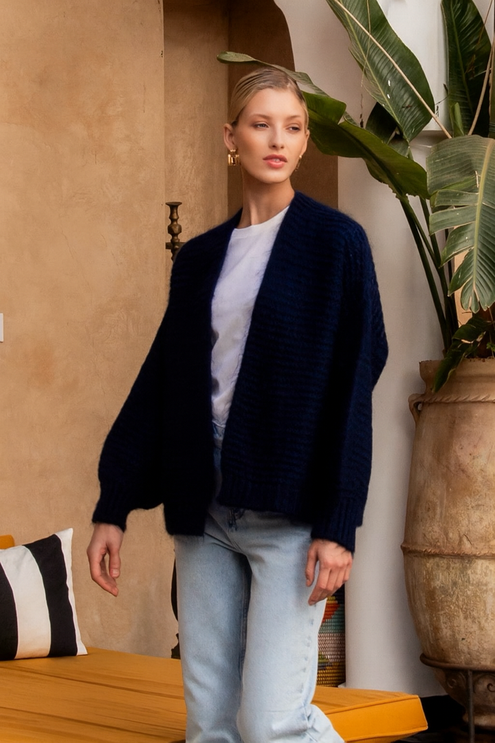 Isabelle Vest night blue mohair