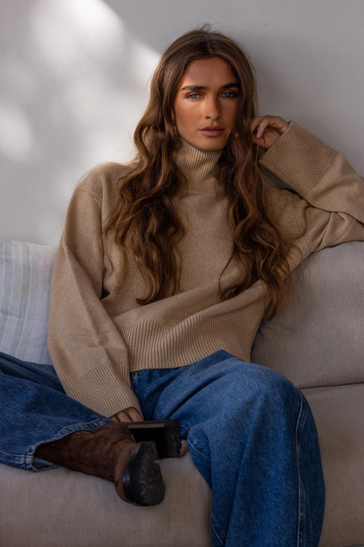 Dames Pull cashmere Renee sand