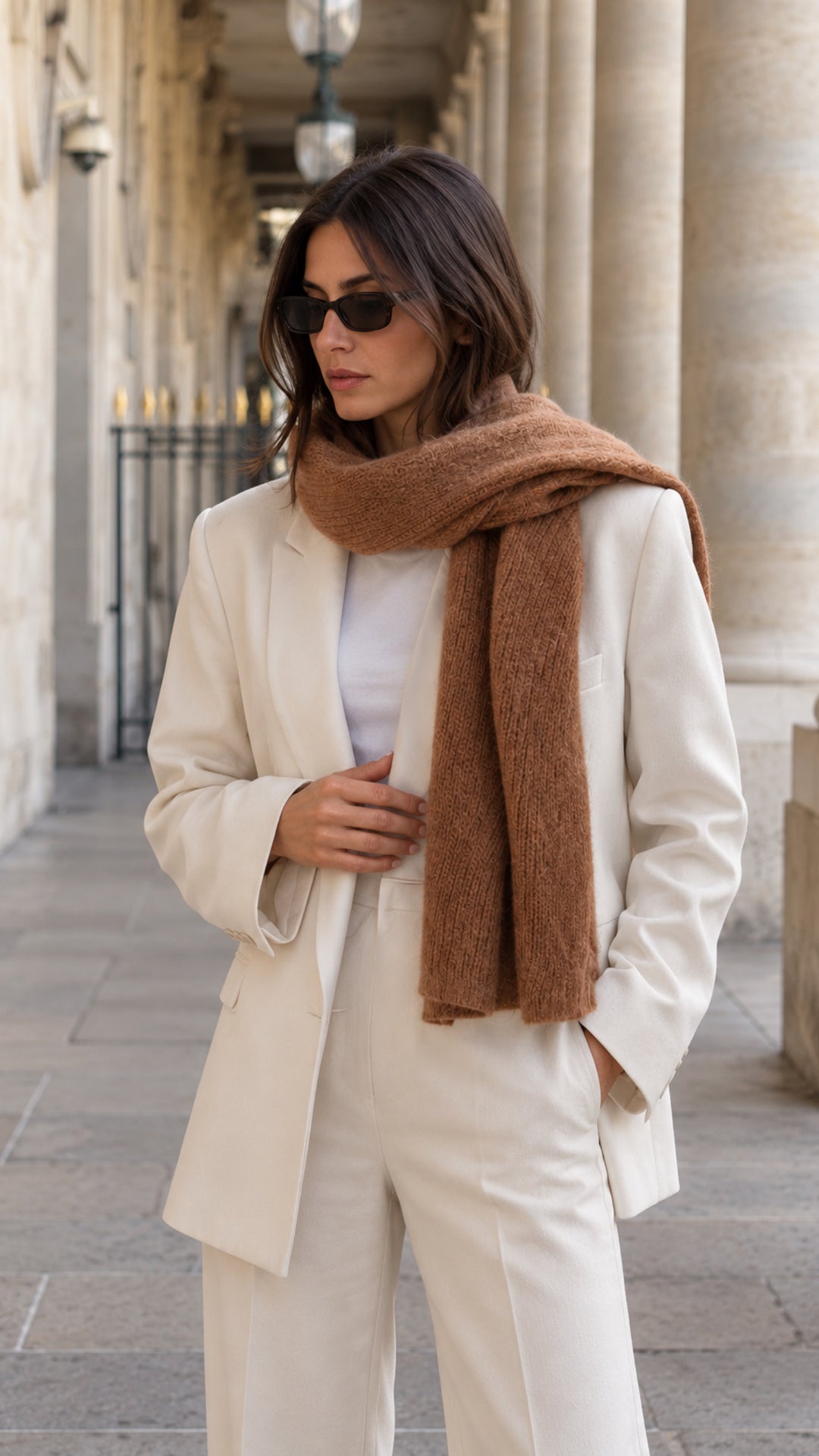 Dames sjaal mohair | Jille Caramel
