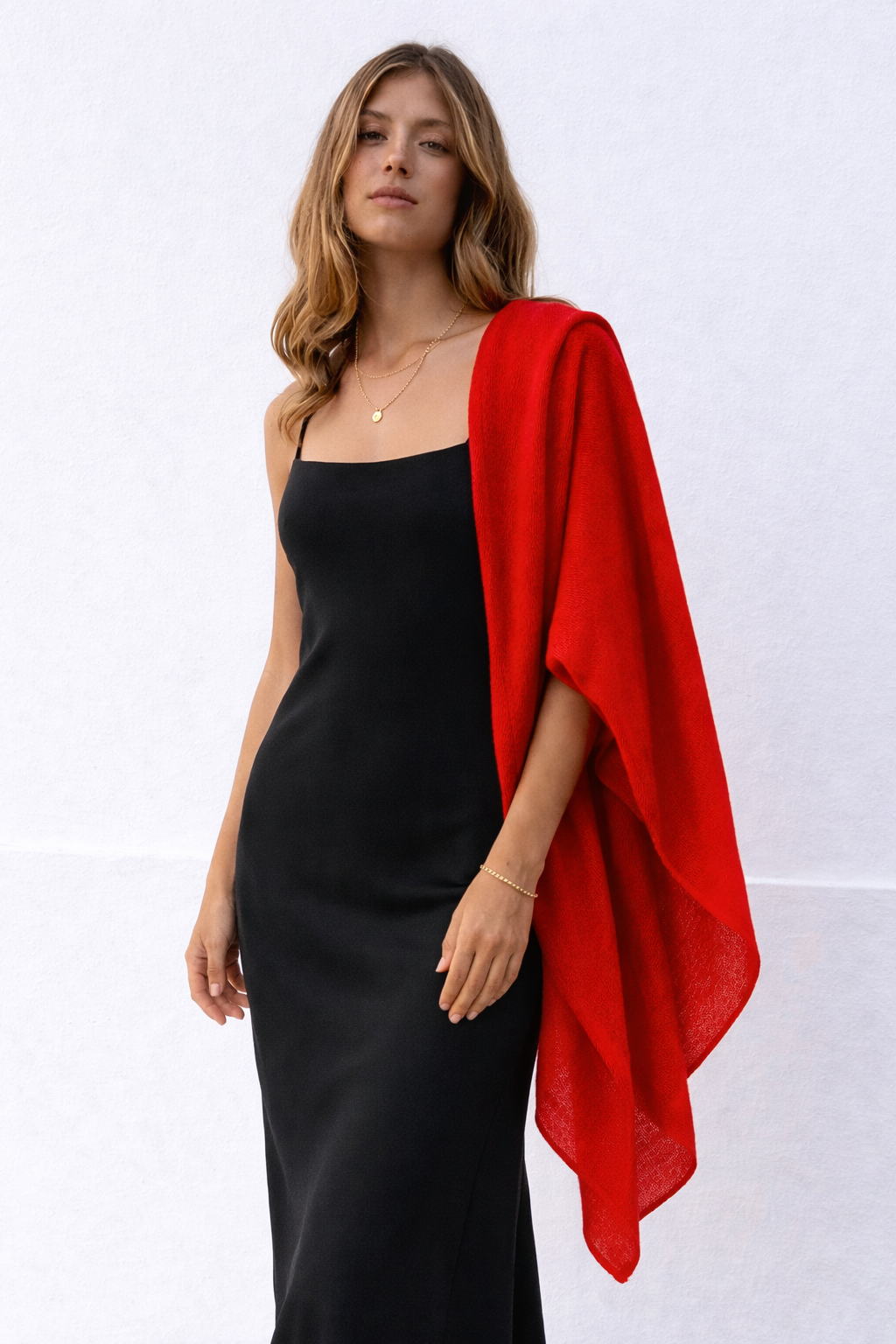 Dames sjaal Laurence red mohair