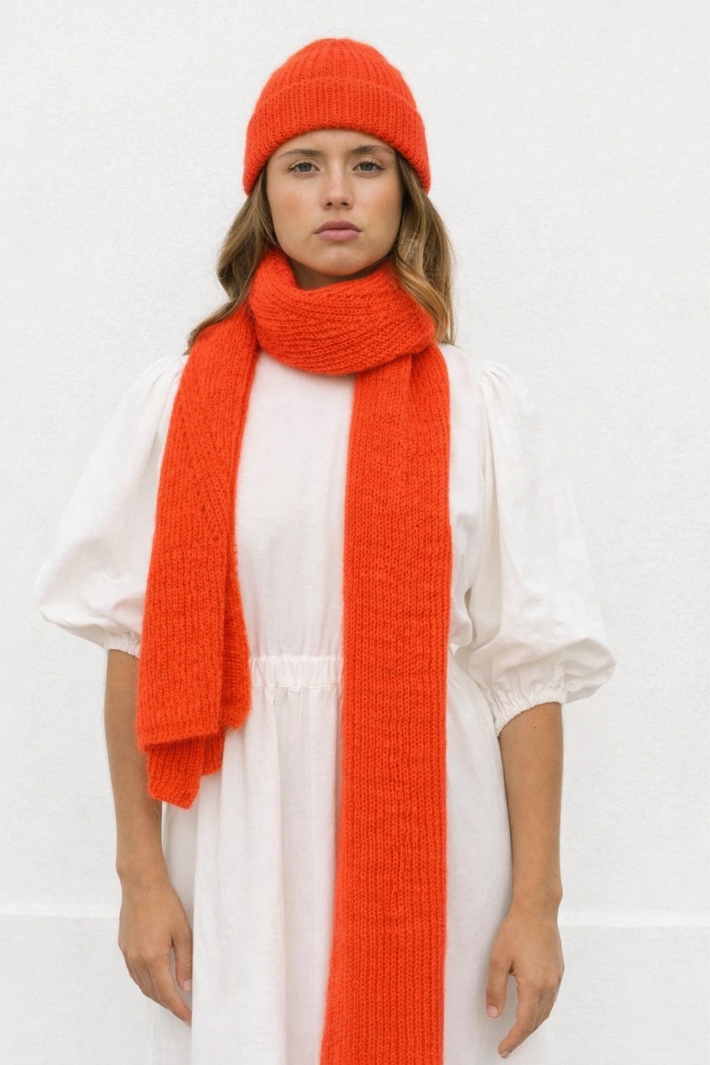 Dames sjaal mohair | Jille Neon Orange
