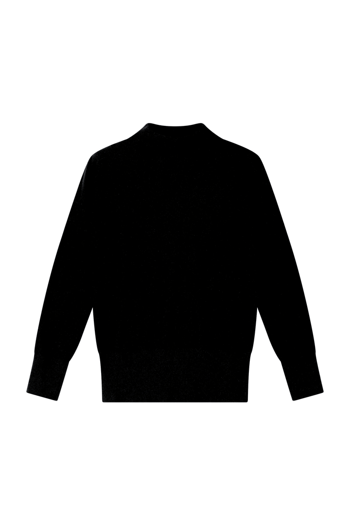 Dames pull cashmere zwart Sandrine met opstaande kraag