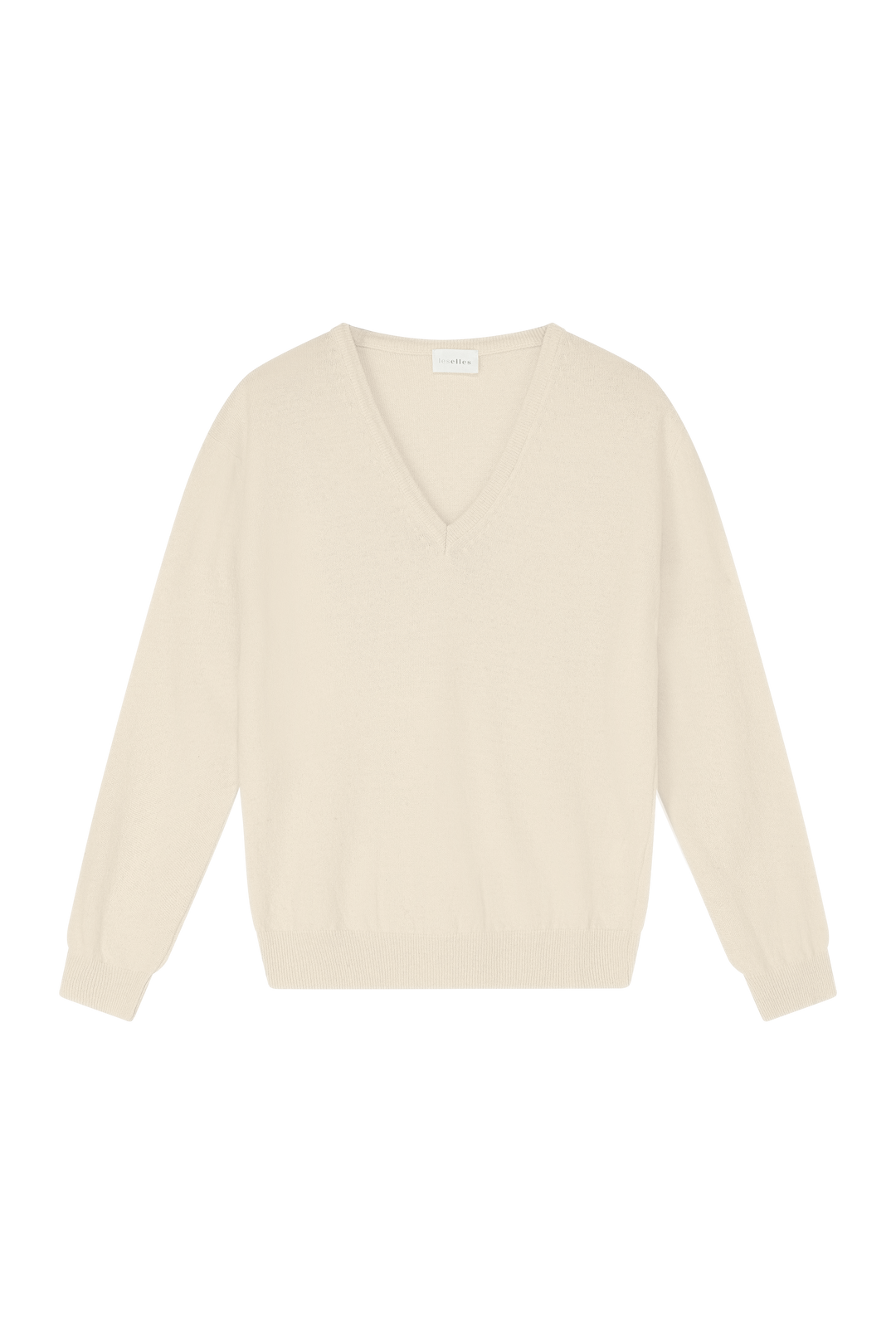 Dames pull cashmere wit  met v-hals  | Manon