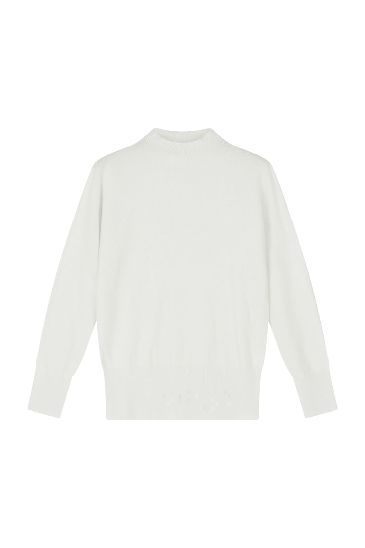 Sandrine Pullover with stand-up collar milk cashmere