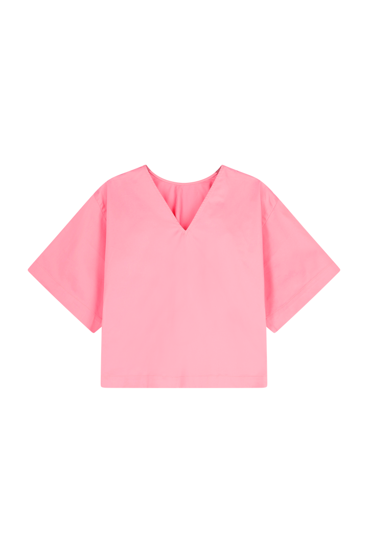Dames blouse roze met V |  Reversible  |Emilie