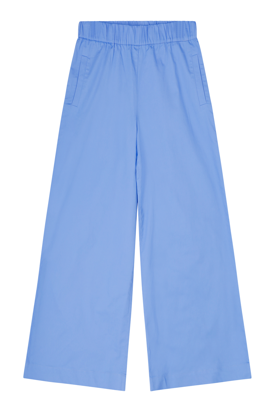 Dames broek katoen blauw met wijde pijpen | Sezane