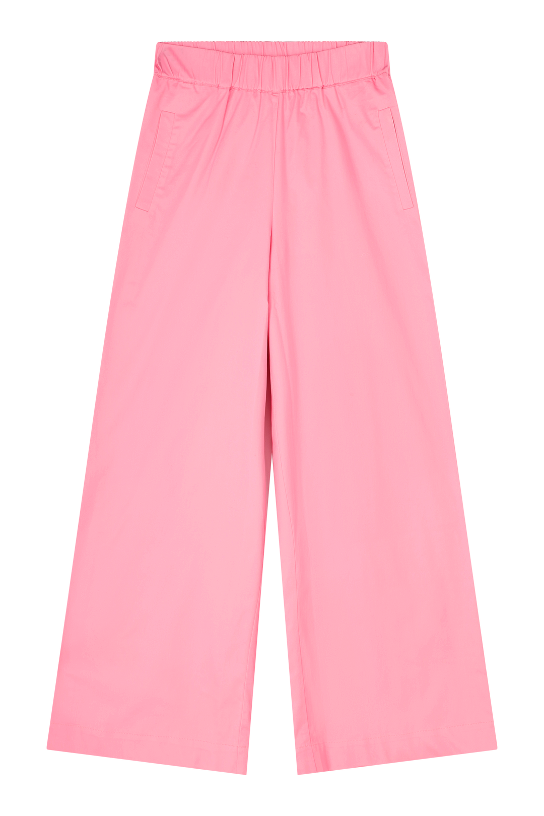 Dames broek katoen roze met wijde pijpen | Sezane